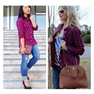 J. Crew Poppy Plaid Boy Shirt sz 8